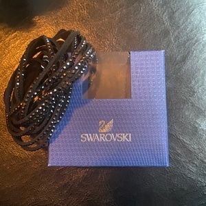 Swarovski Crystal leather wrap bracelet black